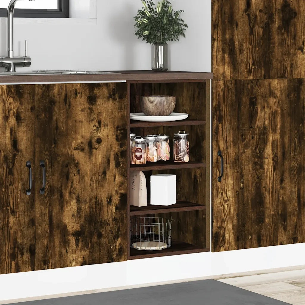 vidaXL Armadio Inferiore “Riga” Rovere Fumo 40x44,5x81,5 cm