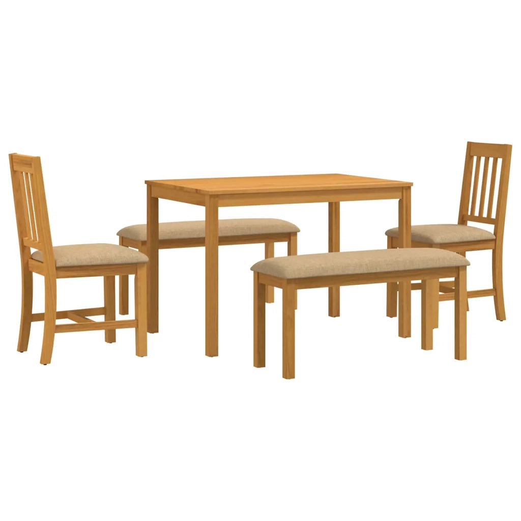 Set da pranzo 5 pz Beige Legno di Quercia Massello 3430276