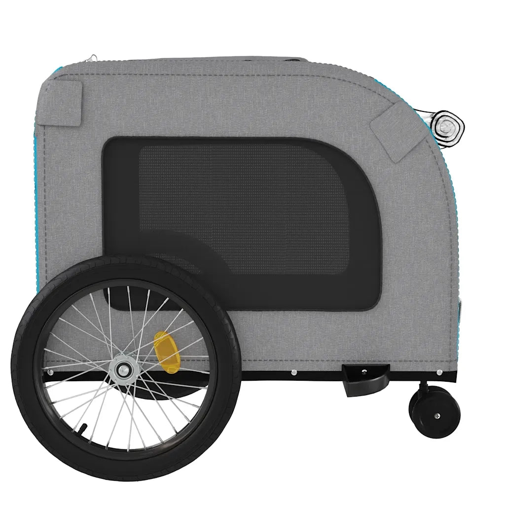 Rimorchio da Bici per Animali Blu e Grigio Oxford e Ferro CFW5422267