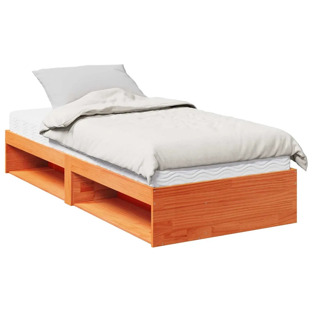 Dormeuse con Materasso-Divano Letto Marrone 90x190 cm Legno Massello di Pino