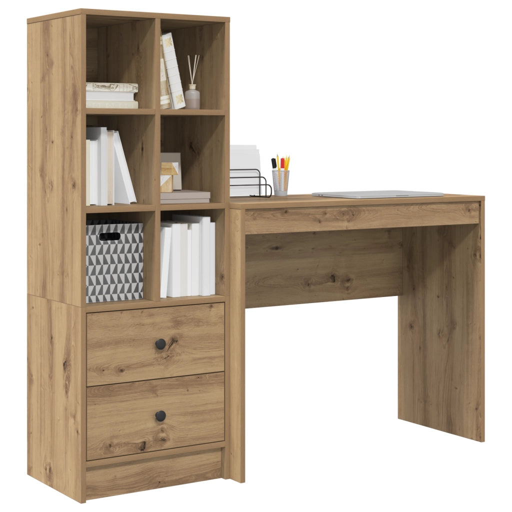 Scrivania con archiviazione Rovere Artigianale Legno ingegnerizzato