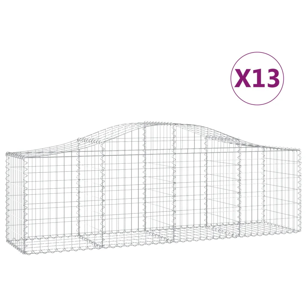 Cesti Gabbioni ad Arco 13 pz 200x50x60/80 cm Ferro Zincatocod mxl 123912