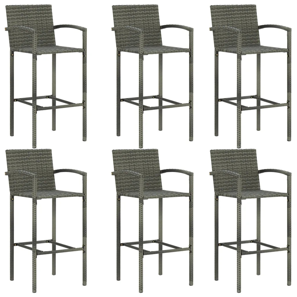 Set da Bar da Giardino 7 pz in Polyrattan Grigio 3064847
