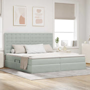 Letto con contenitore e materasso Grigio chiaro 200 x 200 cm