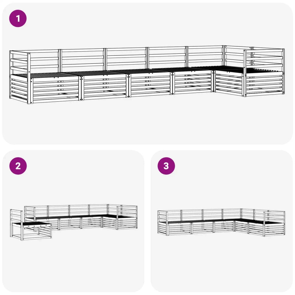Set di divani da esterno 6 pcs Naturale 3373519