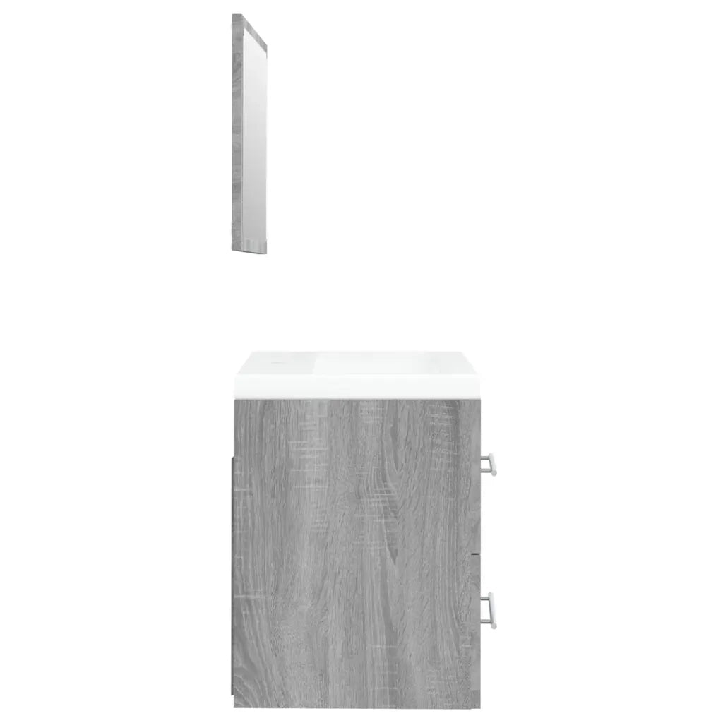 Mobile Bagno e Lavabo Integrato Grigio Sonoma Legno Multistrato 3114169