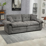 Canap¨¦ semplice profondo in chenille 213 cm - Xylo - Cuscini doppio strato (schiuma memory + molle)