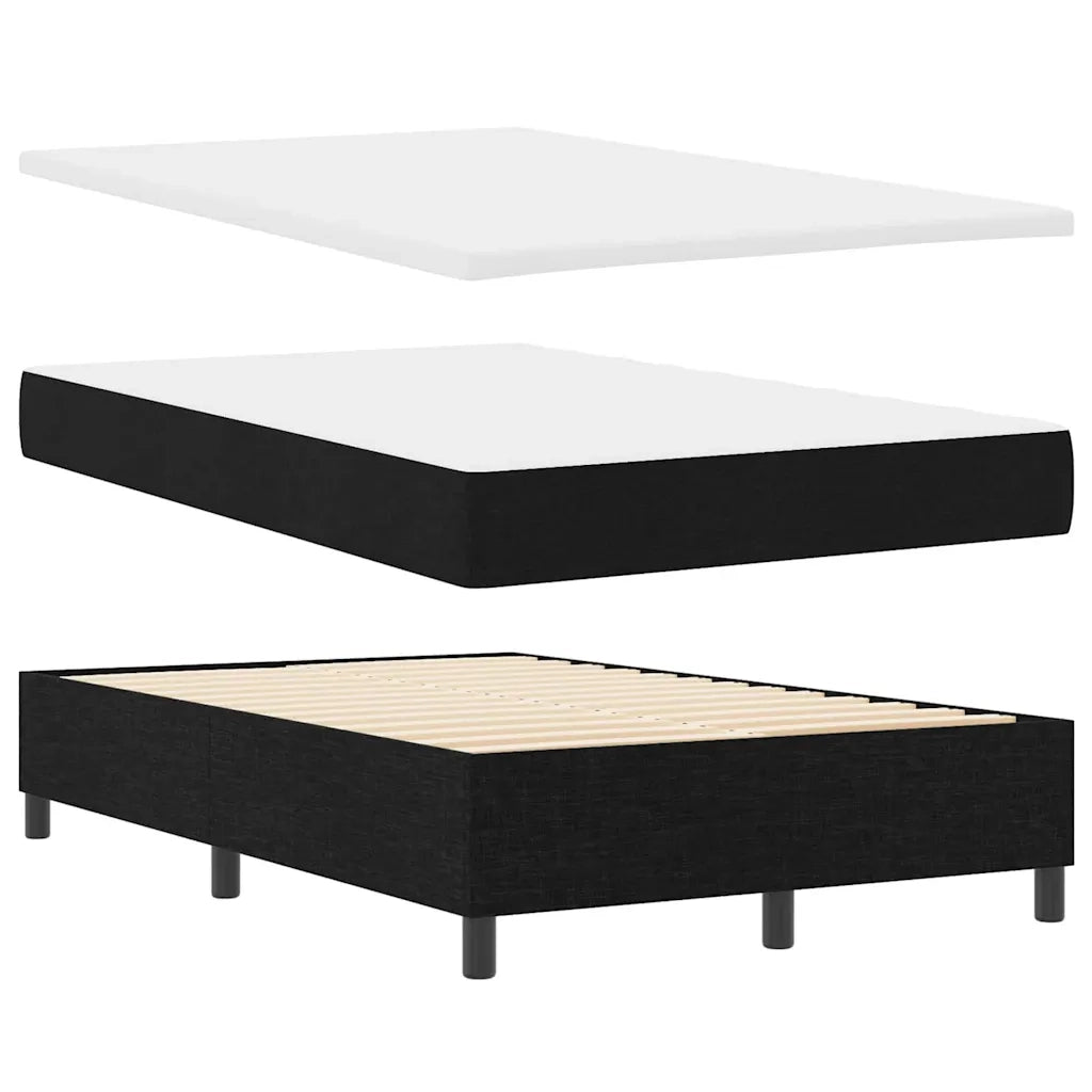 Letto a molle con materasso Nero 120 x 200 cm Tessuto 3339380