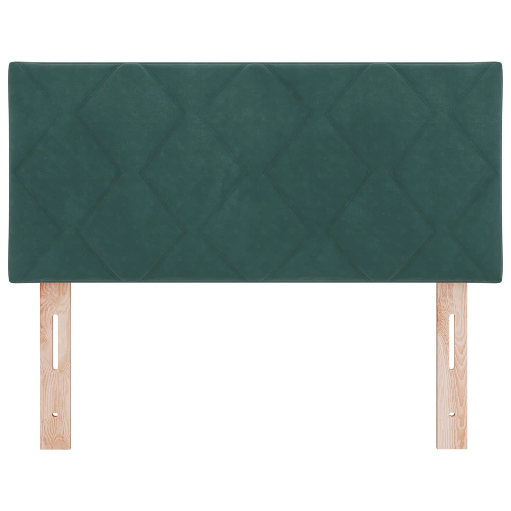 Testiera LED Design a Blocchi di Diamante Verde Scuro 90 cm Velluto