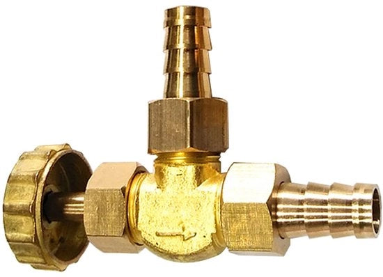 Vitello di accoppiamento in ottone - Angolo di 10 mm - Parallelometro - Valvola di chiusura - Resistente alla corrosione - Connettori sicuri