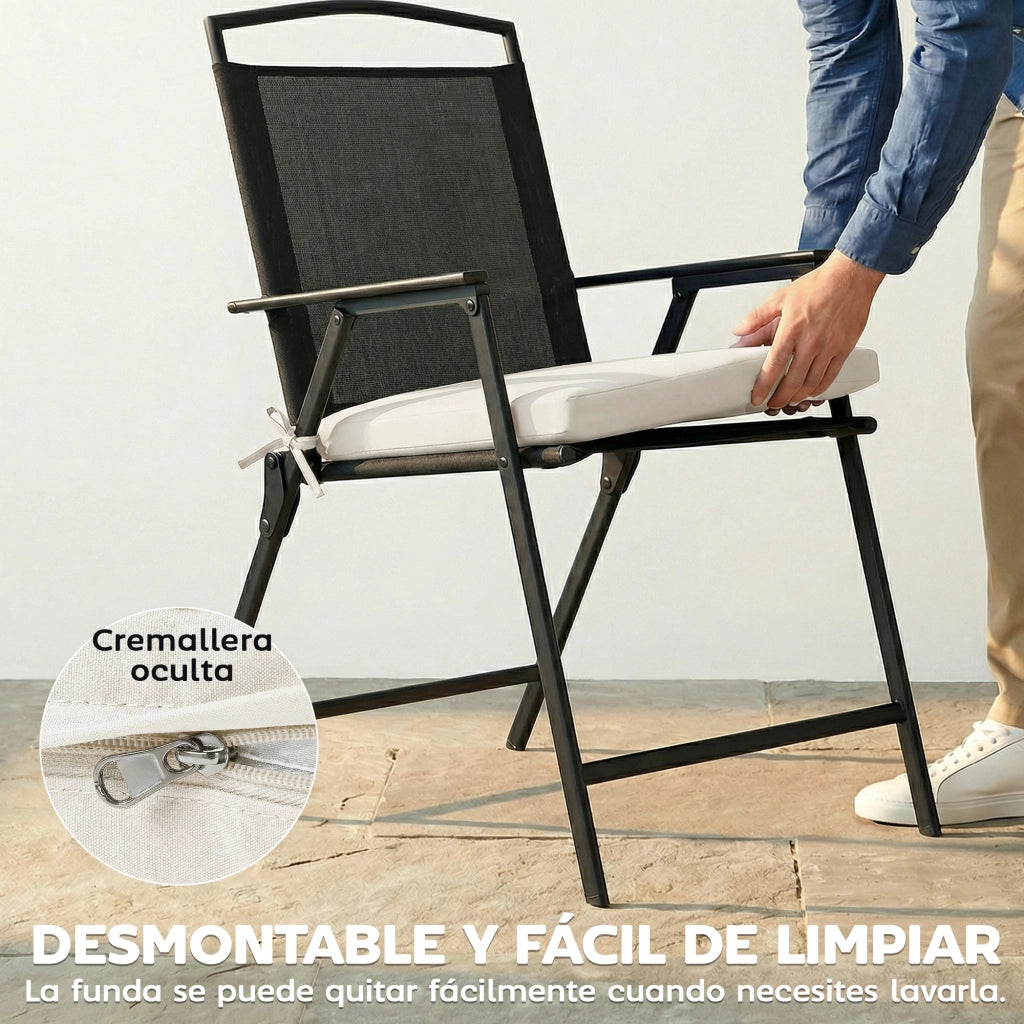 Set di cuscini per sedie da pranzo ¨C zephmum ¨C crema 46x42x7 cm 6 pezzi