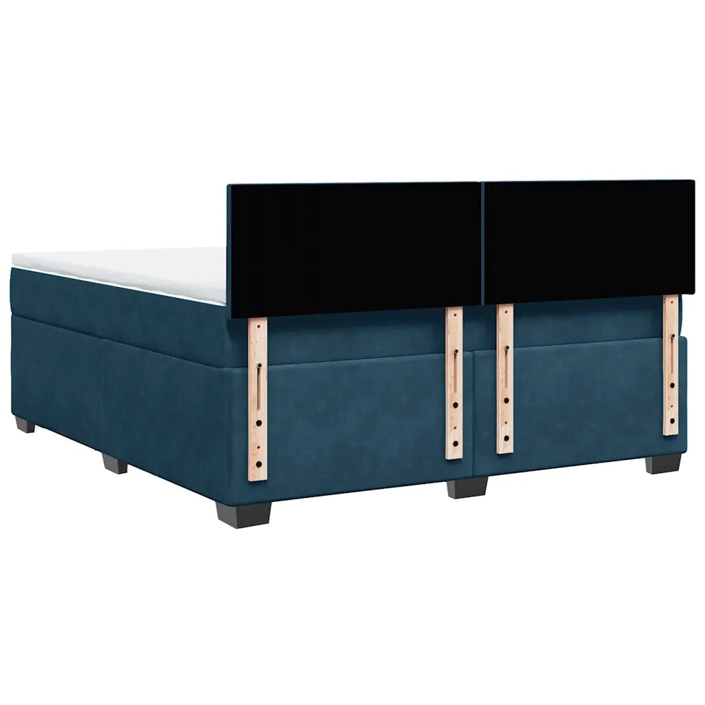vidaXL Giroletto a Molle con Materasso Blu 180x200 cm in Velluto