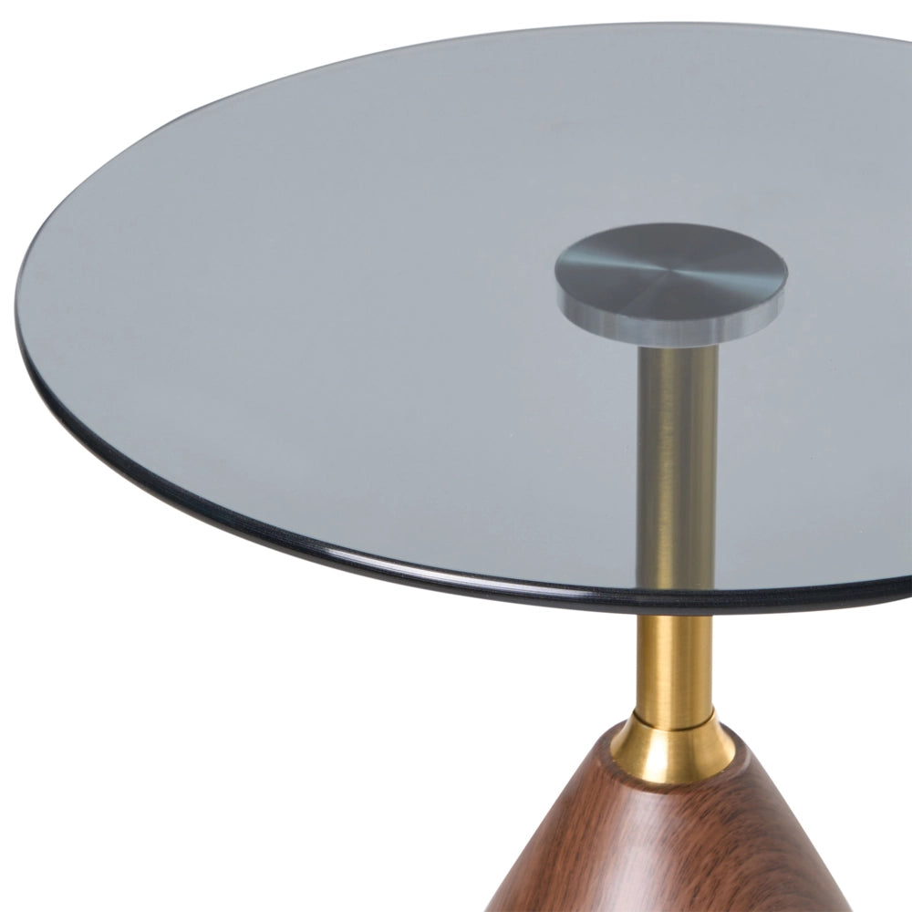 Tavolino rotondo in metallo marrone e nero stile glamour soggiorno salotto elegante