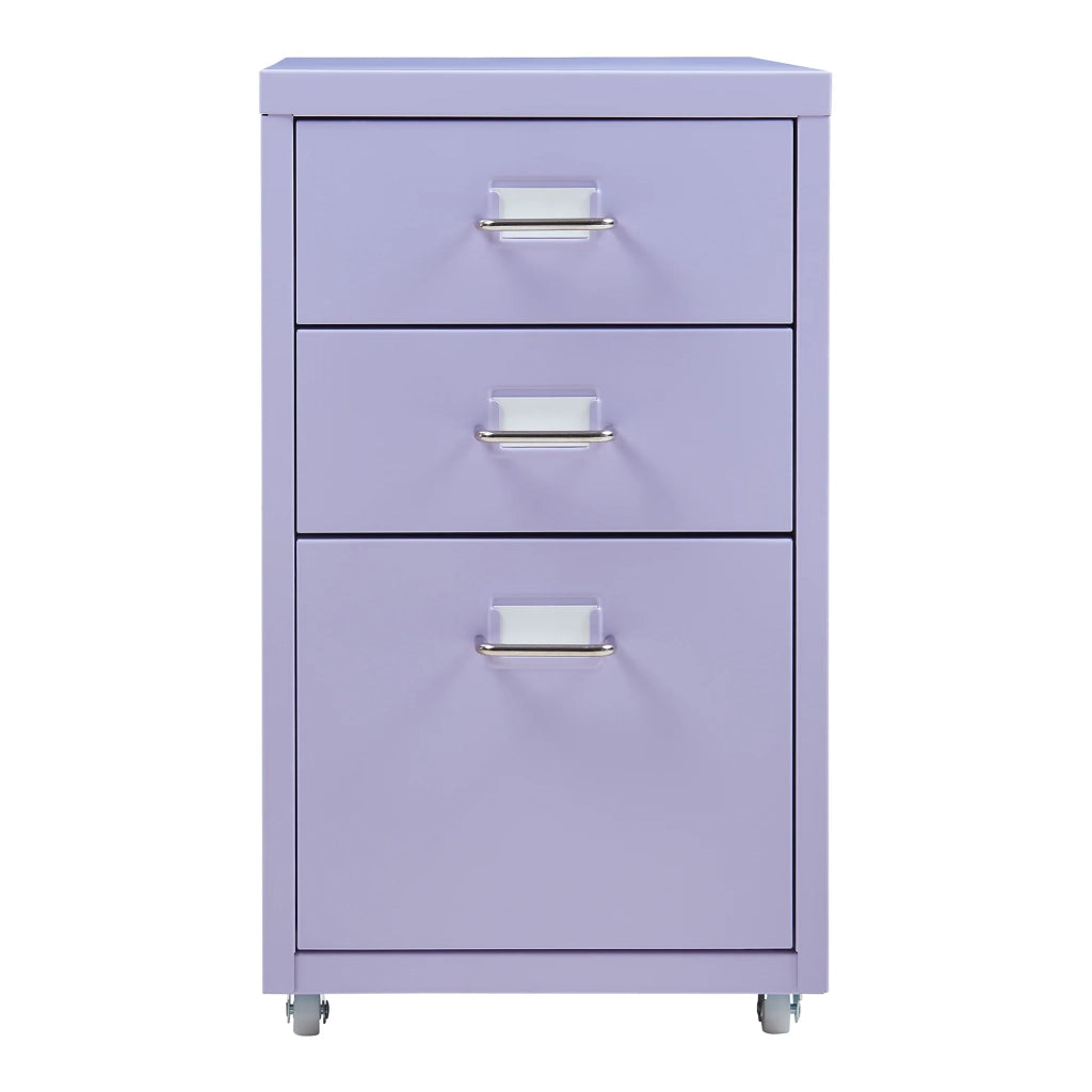 Mobiletto per ufficio mobile contenitore su ruote acciaio 48 x 28 x 41 cm viola chiaro 03_0009124