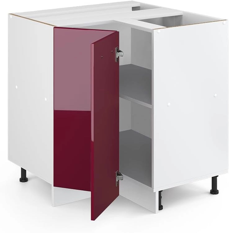 Mobile ad angolo cucina R-Line, Rosso lucido, 75.6 cm senza piano di lavoro, per la libera combinazione all'interno di sistemi cucina modulari