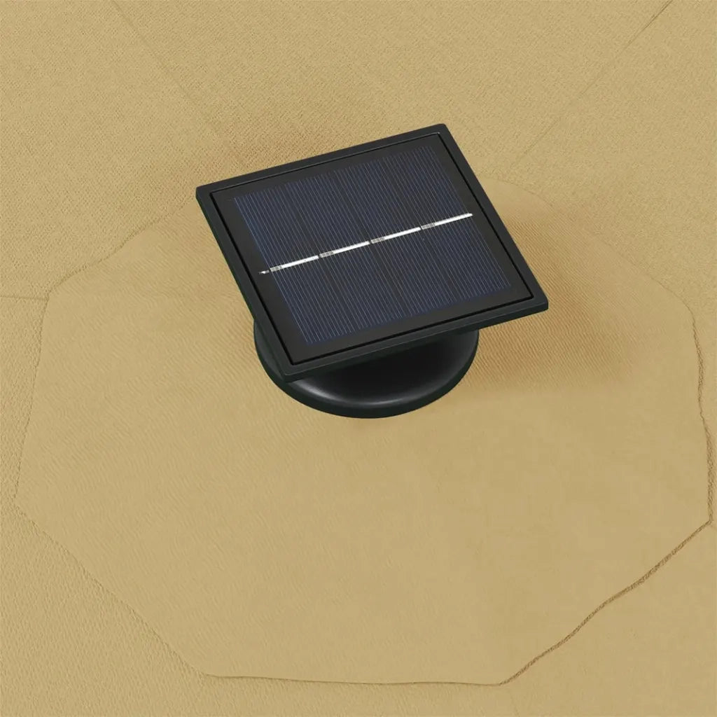 Ombrellone da Giardino a Parete con LED 300 cm Tortora 312525
