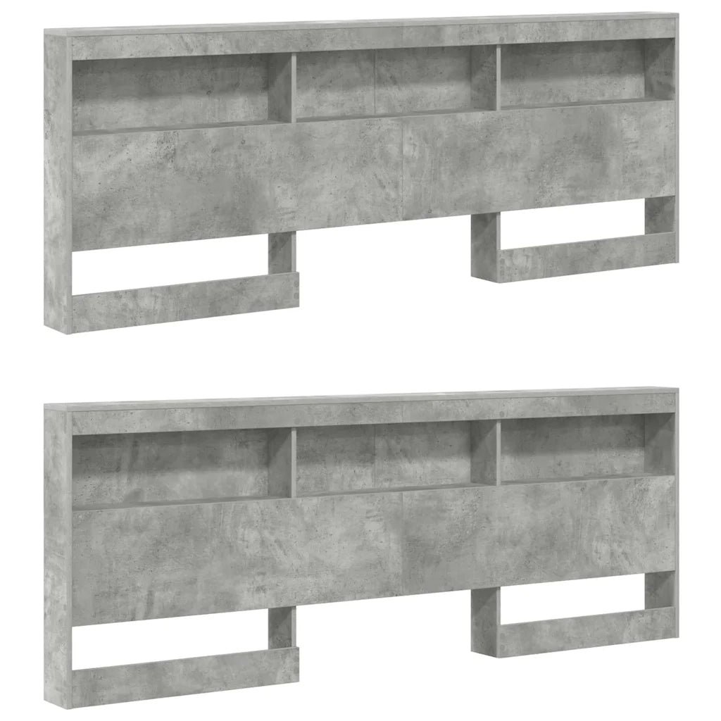 vidaXL Testata contenitore Grigio cemento 200 cm Legno multistrato