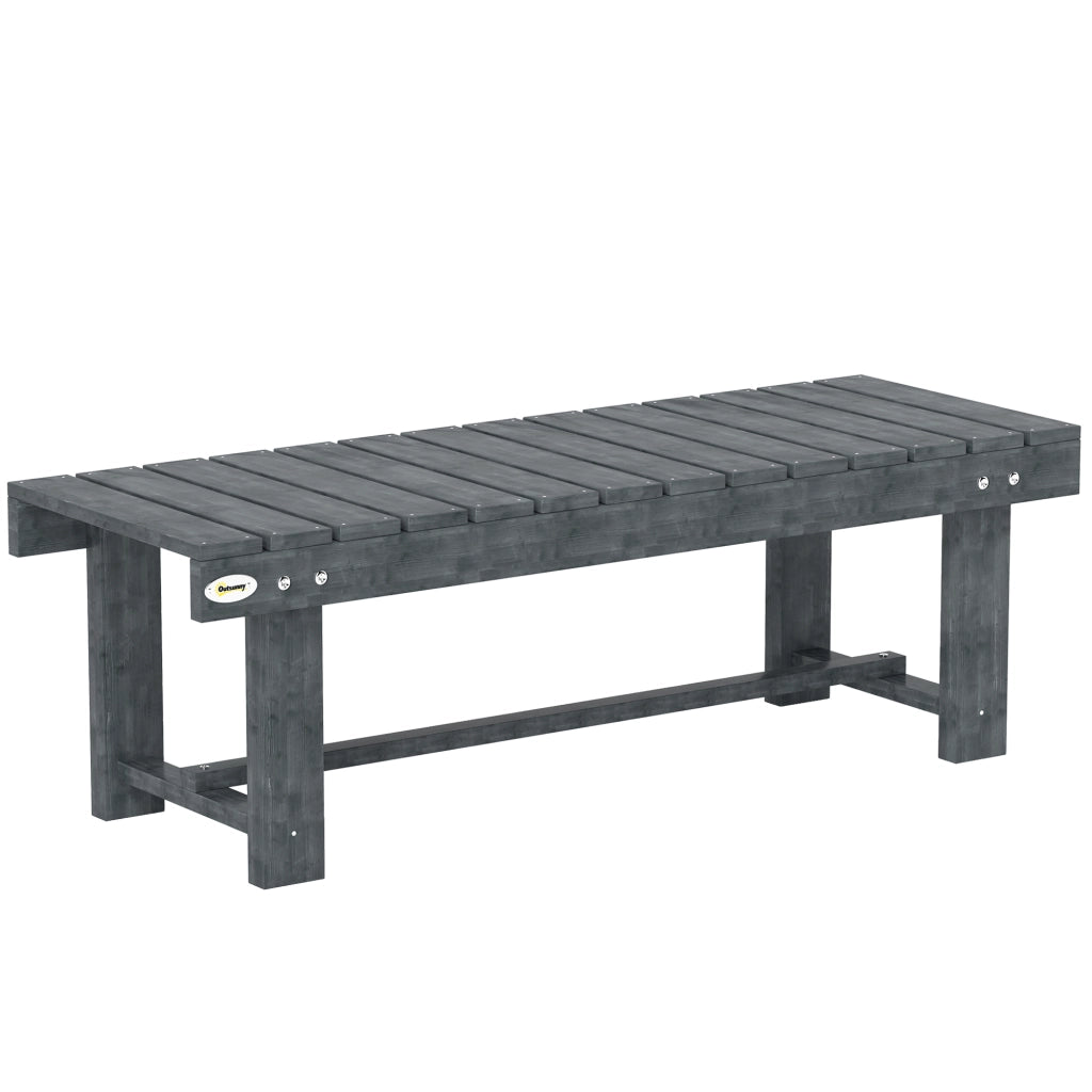 Panchina da Giardino a 2 Posti Impermeabile in Legno di Abete, 110x38x35 cm, Grigio