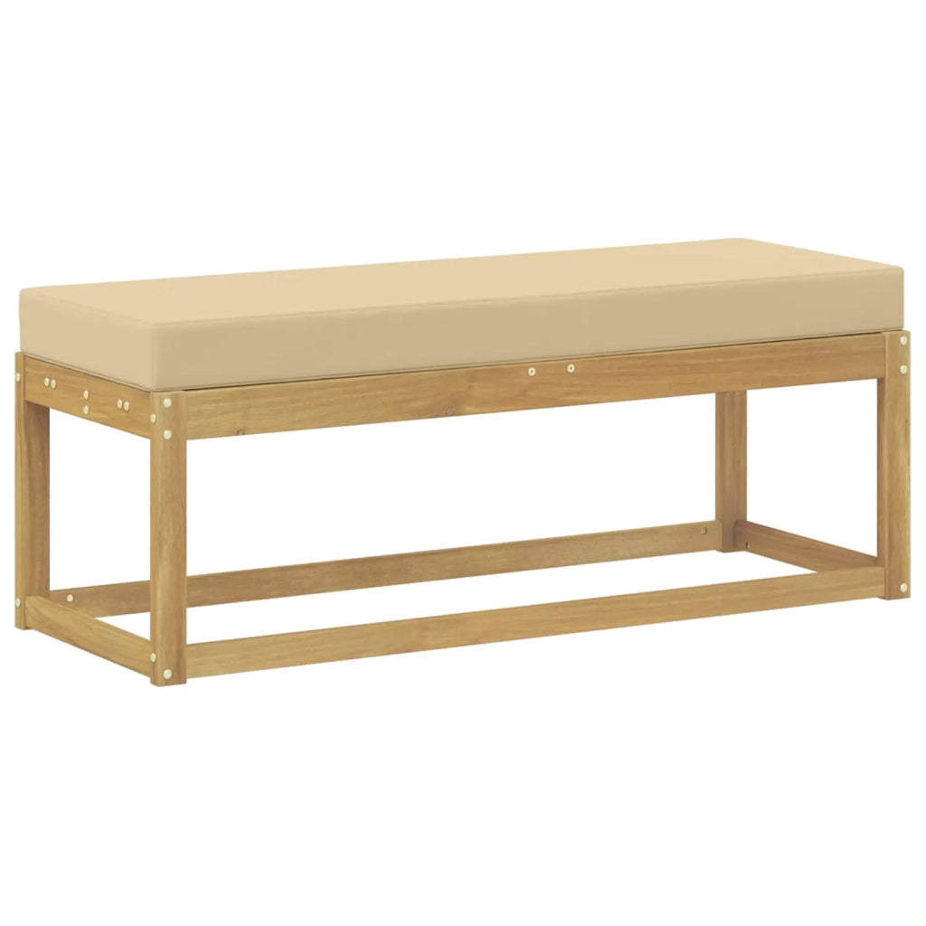 Panca da esterno con cuscino Bianco 115 x 43 x 45 cm 901677
