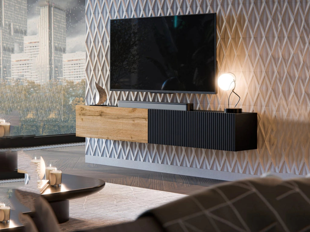 Mobile porta TV Sindia, Antracite e Rovere