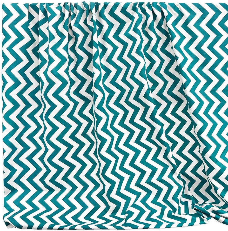 Telo Arredo Copritutto 170x280 cm Letto Poltrona Copridivano Cotone Cuoricini Verde Motivo Zig Zag
