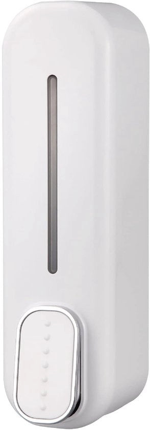 Dispensatore di Gel per Doccia con Montaggio a Mano - 300 ml Capacità - Vetro Trasparente - Dispensatore di Sapone a Mano - ABS Premium - Pulsante Comodo