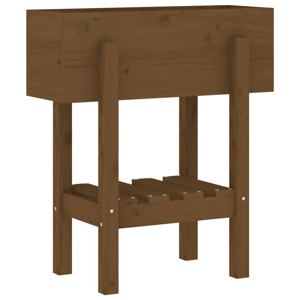 Fioriera | Cassetta per fiori | Vaso da Giardino Ambra 62x30x69 cm Legno Massello di Pino