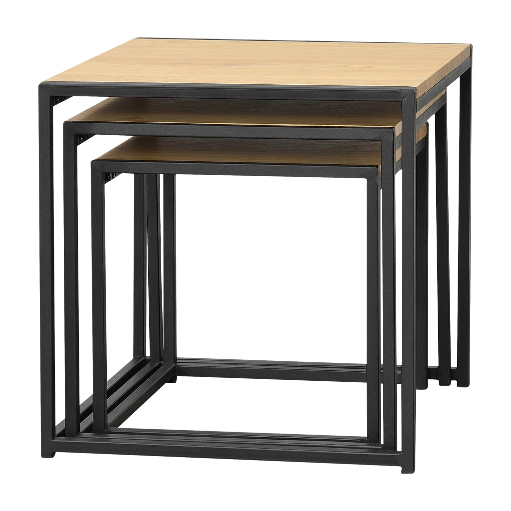 Set da 3 Tavolini Bassi da Salotto/Sale di Attesa/Camera da Letto - Tavolini Sovrapponibili a Forma di Cubo in