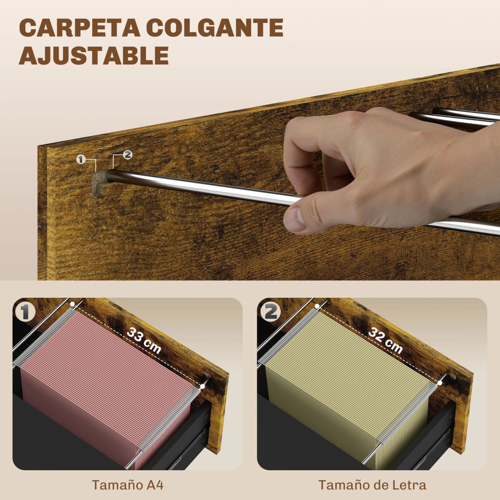 Scrivania con cassetti e archivio ¨C zephmum ¨C 80x39x73,5 cm Marrone