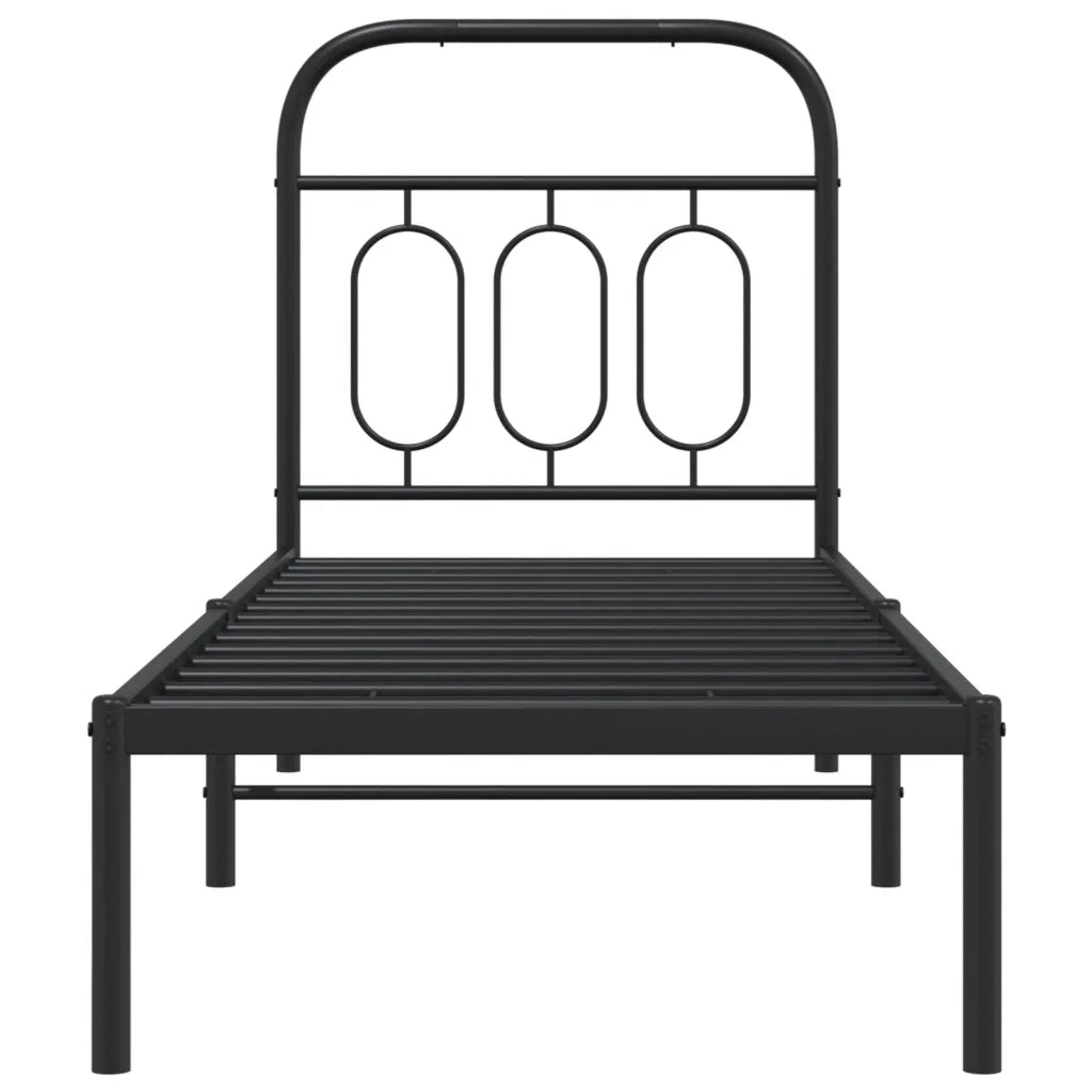 Giroletto con Testiera in Metallo Nero 75x190 cm 377107