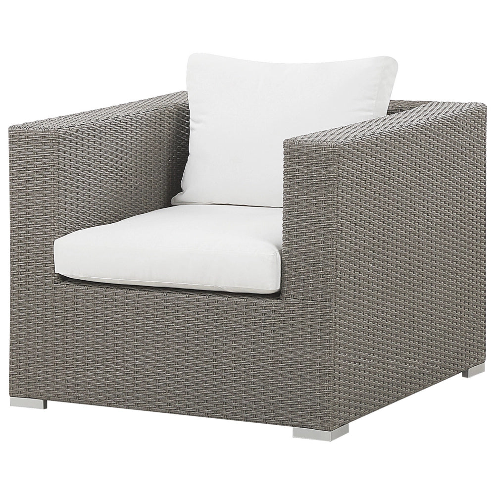 Set da giardino cuscini color crema in rattan color talpa per 8 persone set da 5 pezzi per esterni