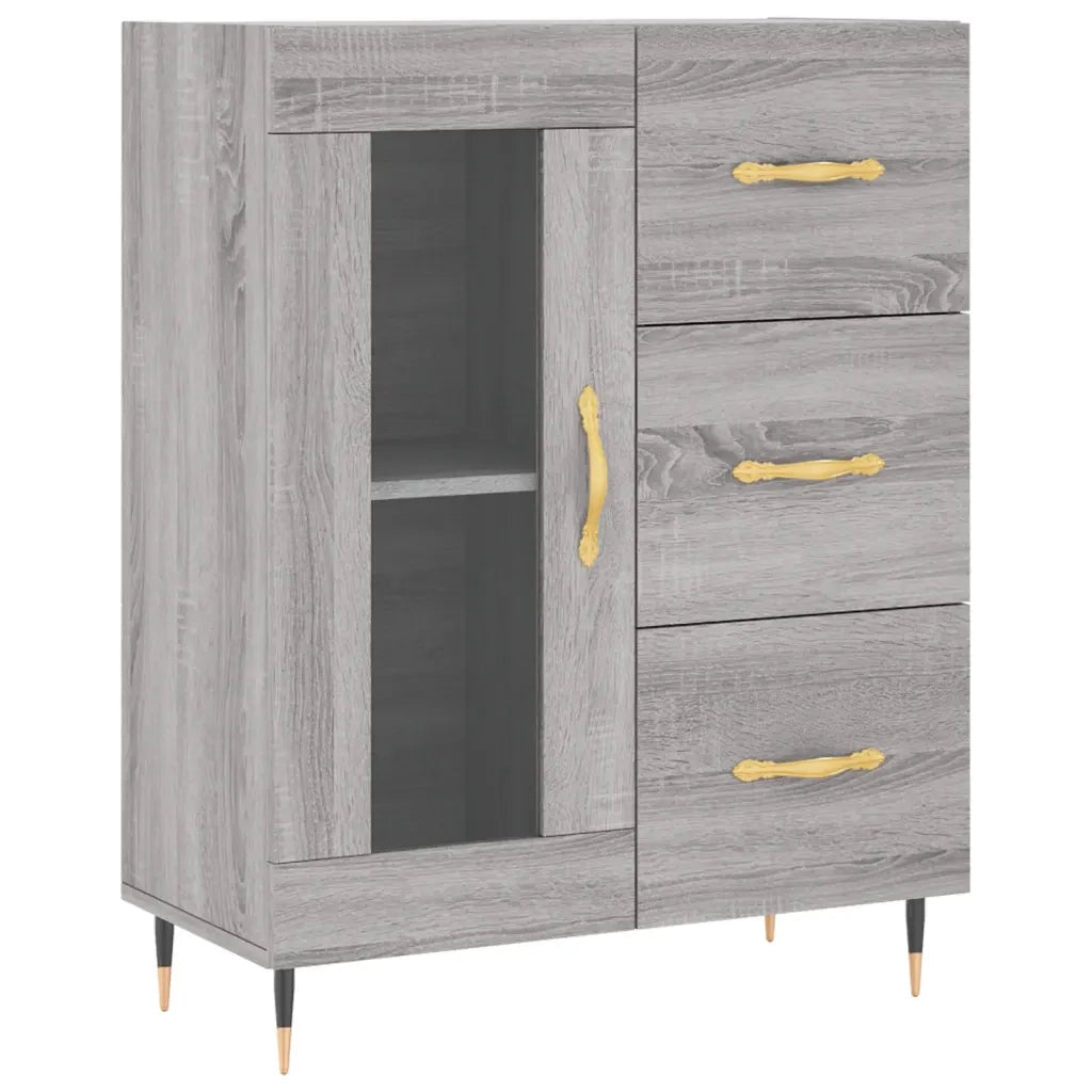 Credenza Grigio Sonoma 69,5x34x180 cm in Legno Multistrato 3189491