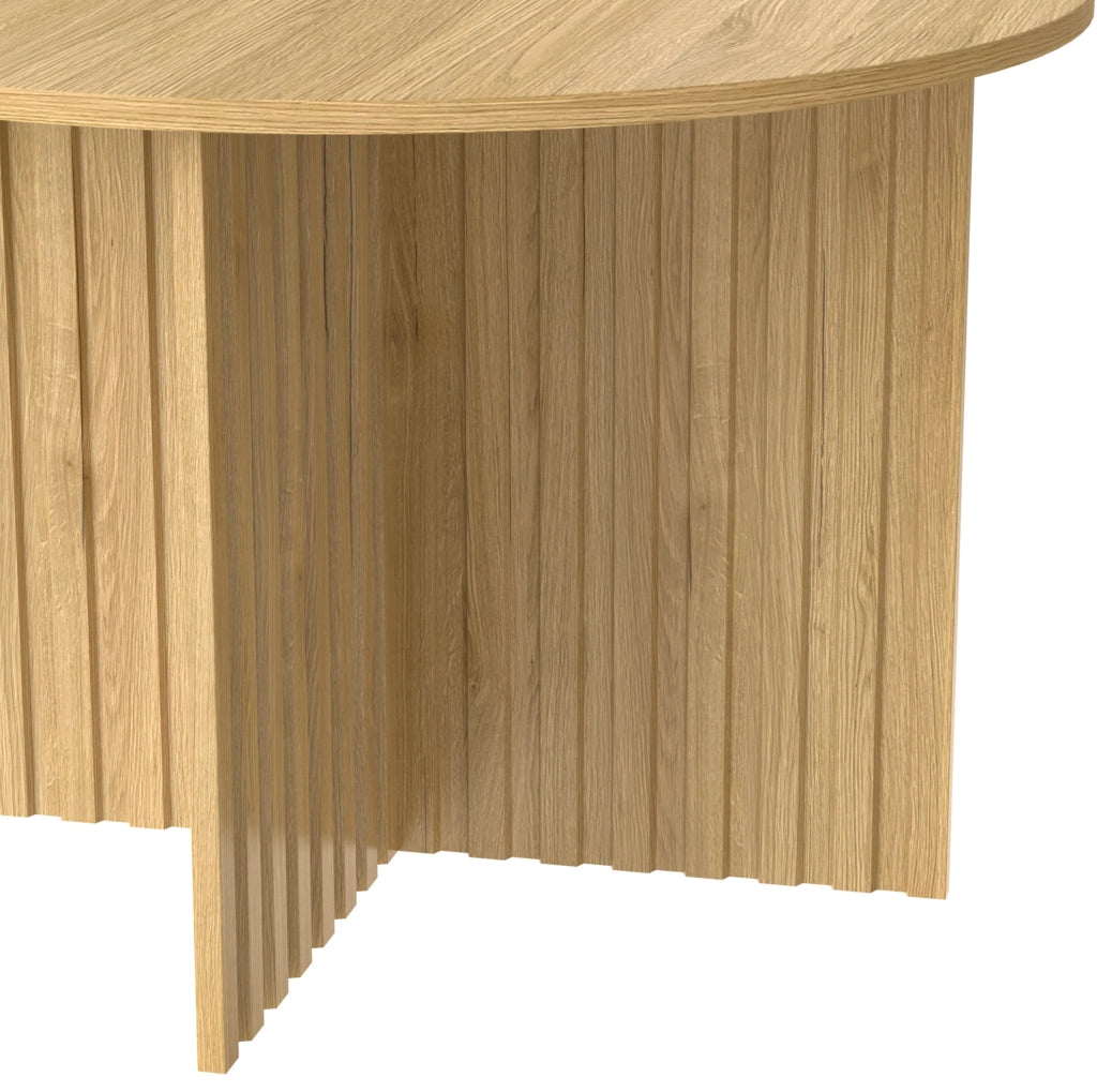 Set di 2 tavolini nesting rotondi in MDF e truciolare; colore naturale; ? 76 e 40 cm