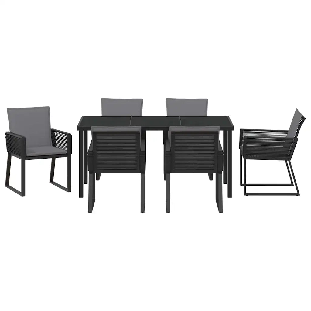 Set da Pranzo per Giardino 7 pcs Nero 3379321
