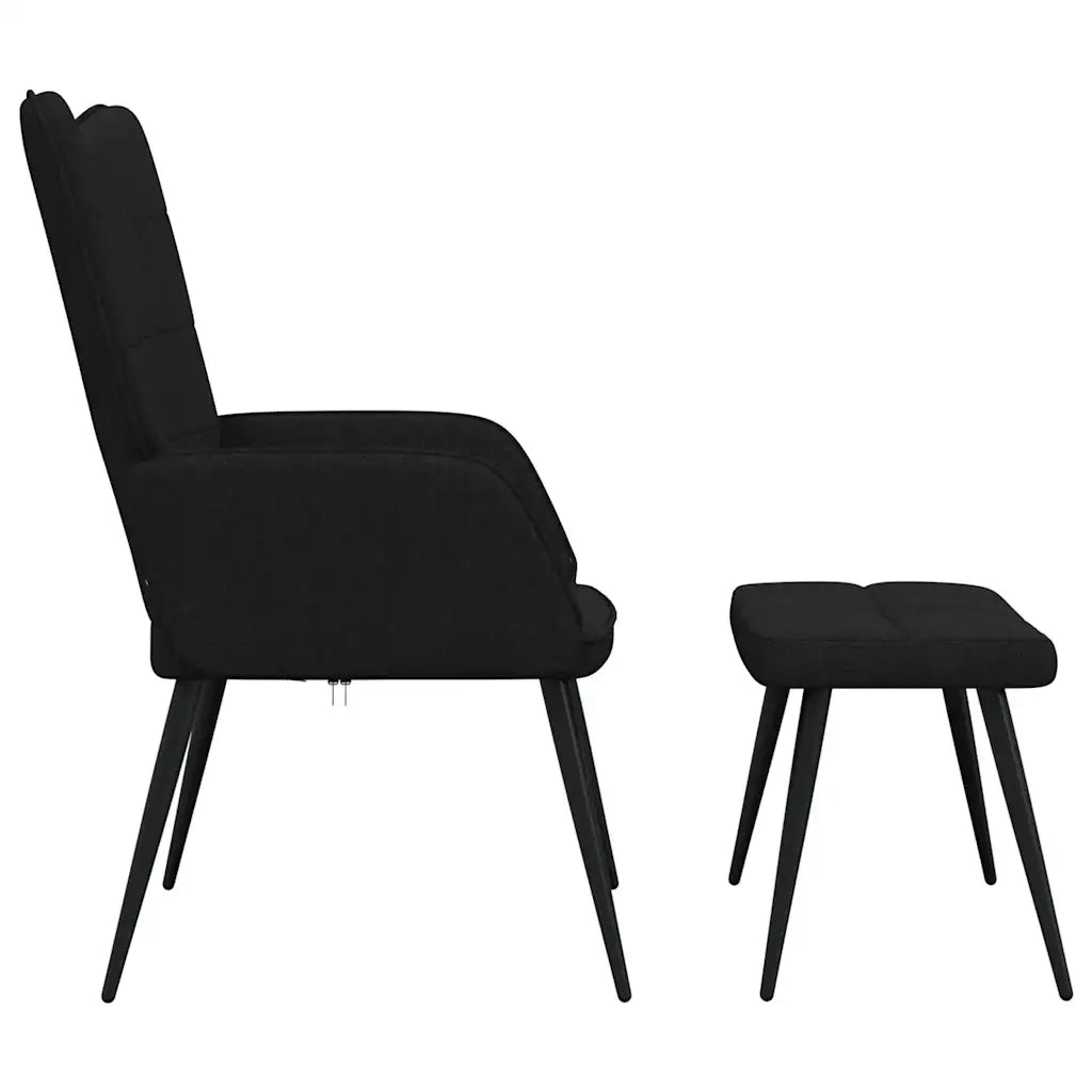 Poltrona Relax con Poggiapiedi Nera in Tessuto cod mxl 18433
