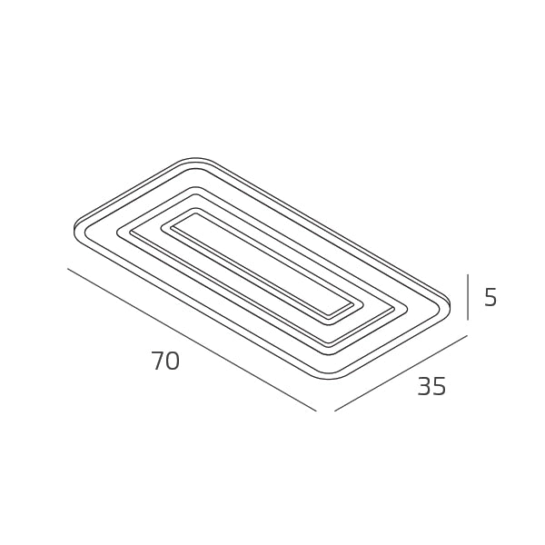 ZOOM APPLIQUE PLAFONIERA RETTANGOLARE 70X35 BIANCO CCT SWITCH 3000/4000°K 56W - CRI 90 5600 lm