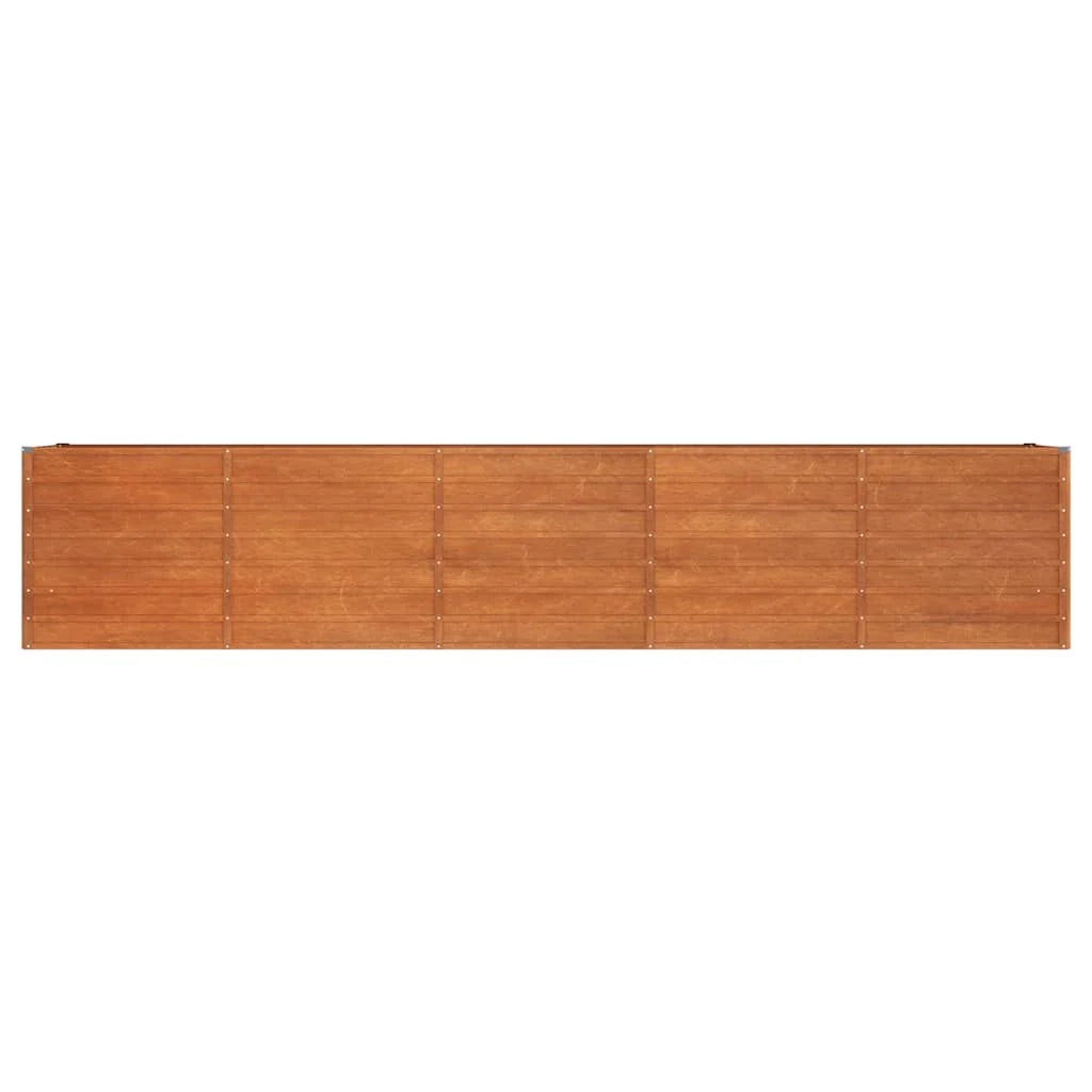 Fioriera rialzata per piante fiori terrazza giardino finitura ruggine 400 x 80 x 77 cm acciaio corten marrone 02_0039875