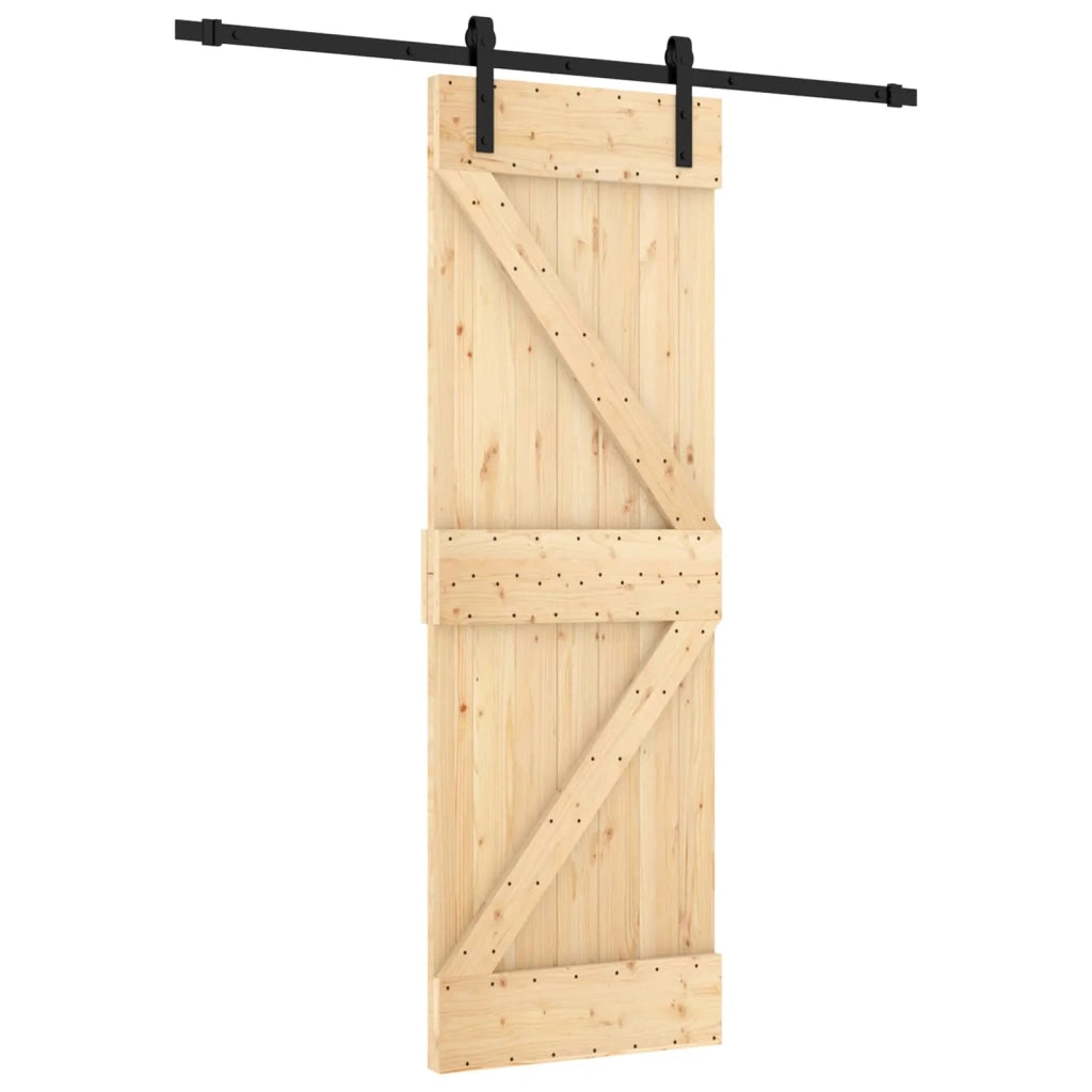 Porta scorrevole Naturale e Nero 70 x 210 cm 3444894
