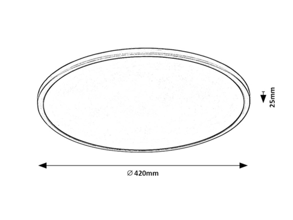 Plafoniera LED incasso tonda 42cm 22W nera Rabalux