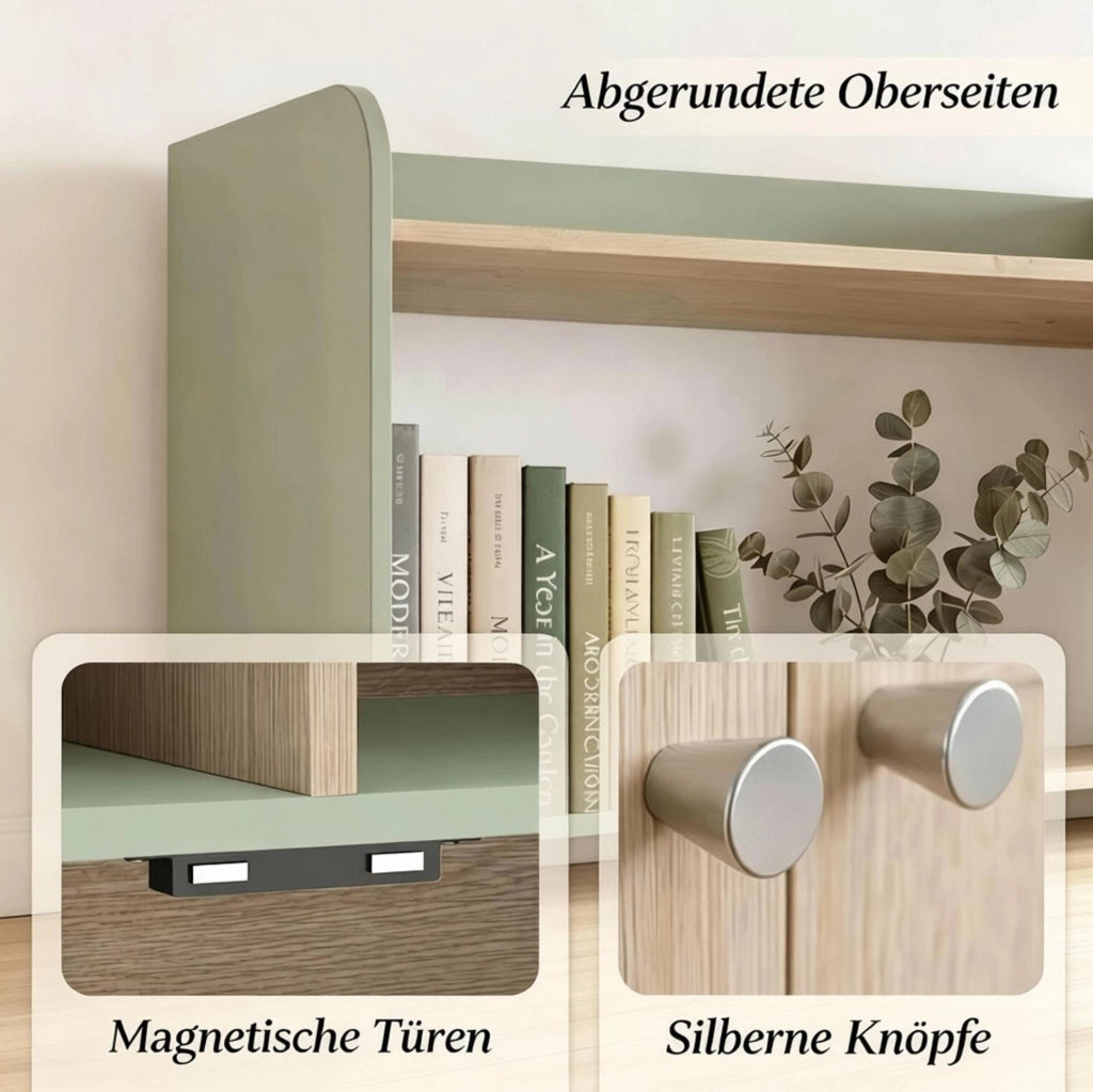 Libreria da soggiorno 60x30x161,2 cm verde e legno