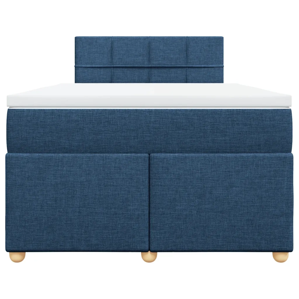 vidaXL Giroletto a Molle con Materasso Blu 120x200 cm in Tessuto