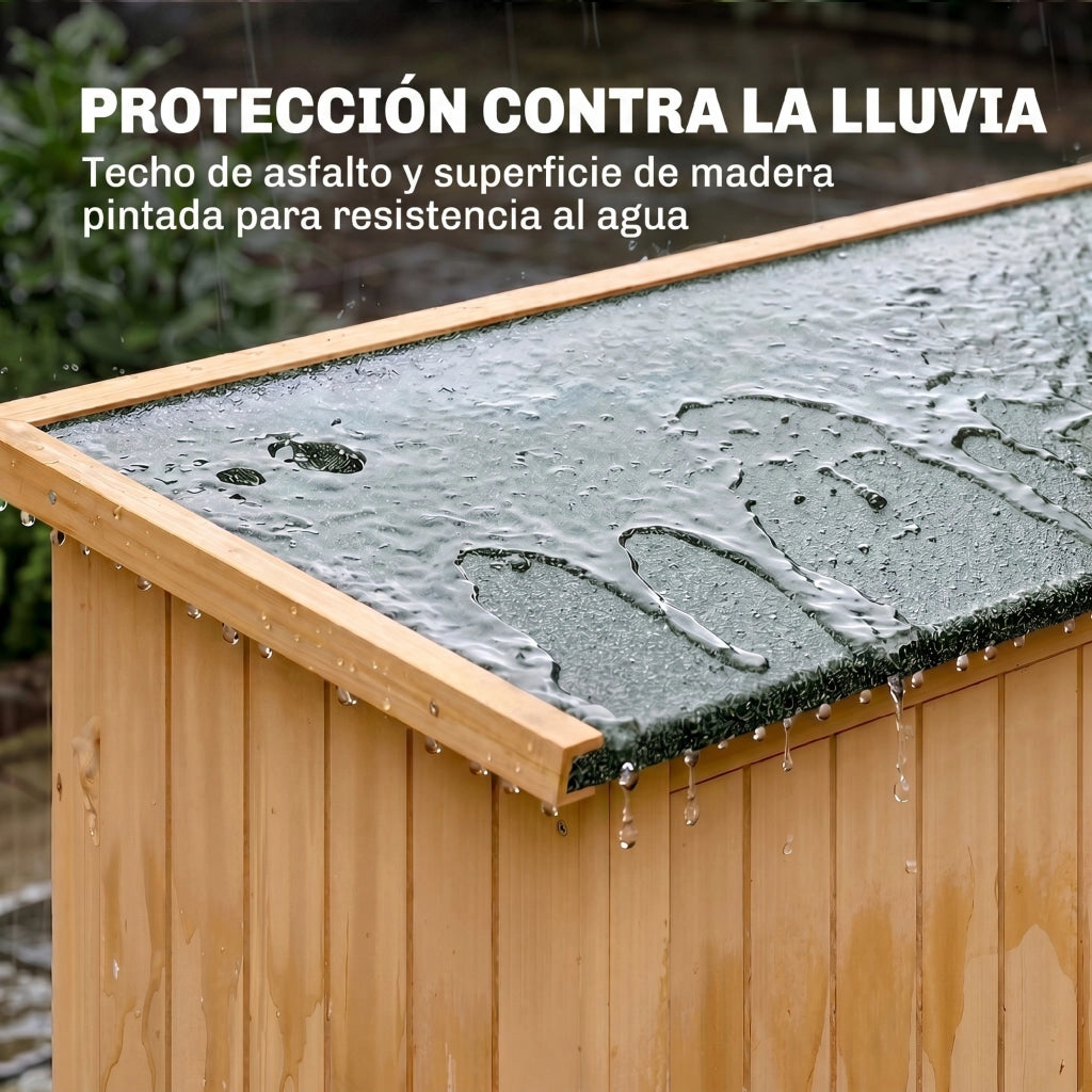 Armadio da Giardino in Legno ¨C zephmum ¨C 127.5x50x164 cm Natural