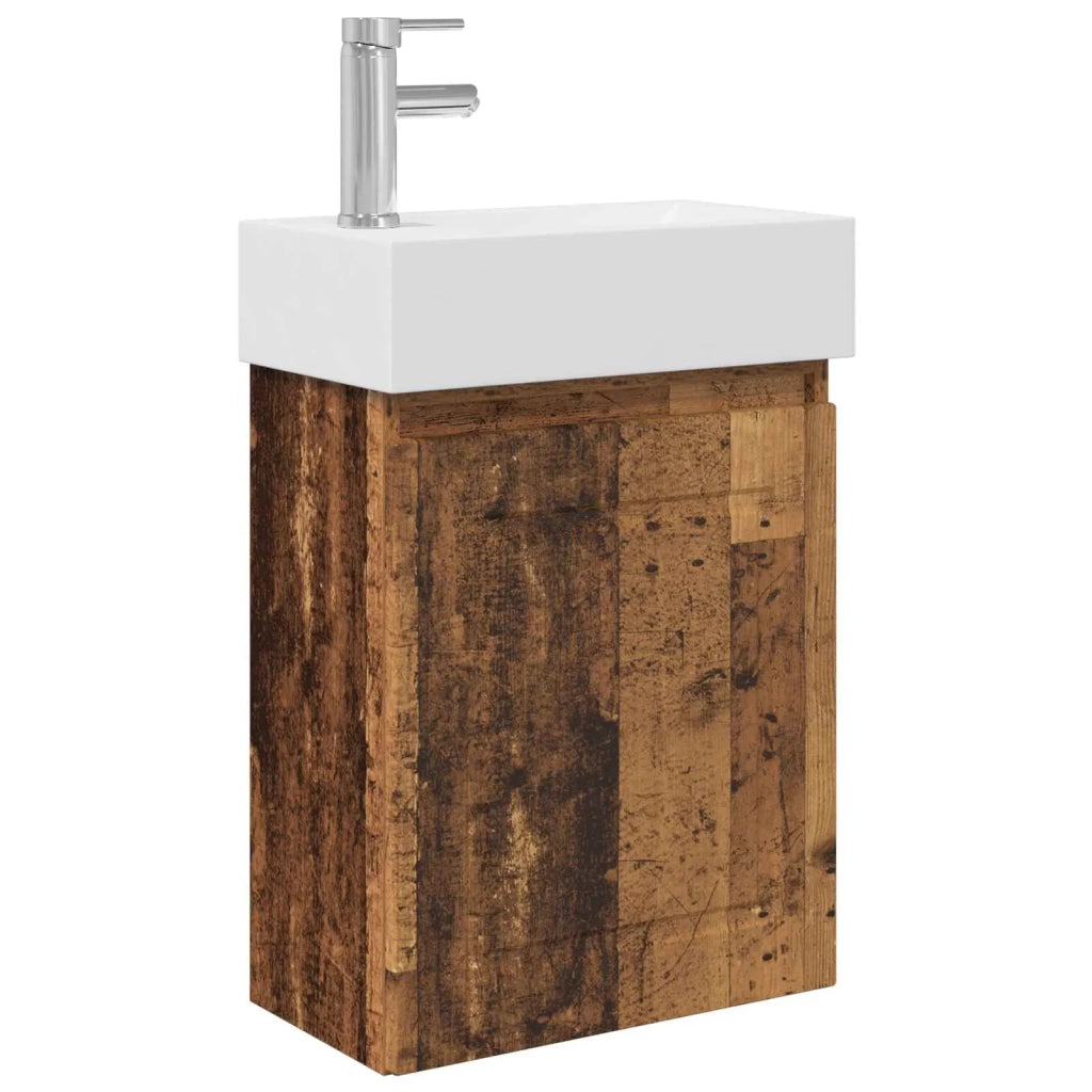 Mobile bagno con rubinetto Legno antico 45,5 x 22,5 x 84 cm