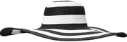 Cappello da Spiaggia Opaco - Protezione Solare - Disponibile in Bianco e Nero a Strisce - Cappello a Pizzo - Adatto per Adulti - 55-57 cm