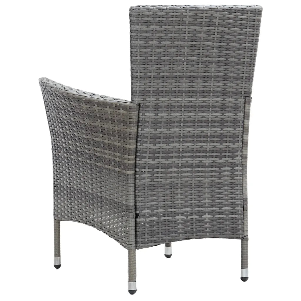 Set da Pranzo da Giardino 9 pz con Cuscini in Polyrattan Grigio 46020