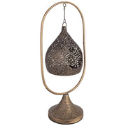 Portacandele in metallo dorato 23x16,5x51h cm