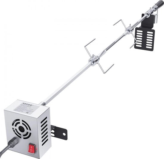 Griglia rotisserie per lattine e carni, 100,6 cm, 12 kg, griglia rotisserie a rulli in acciaio inossidabile, 9 W, griglia barbecue per carni, adatta per tacchino, prosciutto, ecc.