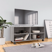 Mobile TV con Ruote Grigio Sonoma 90x35x35cm Legno Multistrato cod mxl 23899