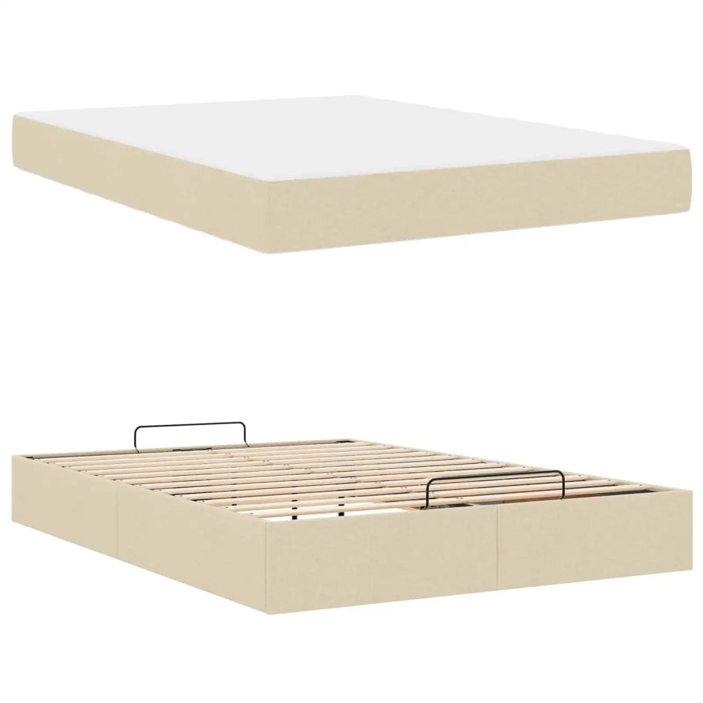 Struttura letto con materasso 2 pcs Crema Tessuto 3399492