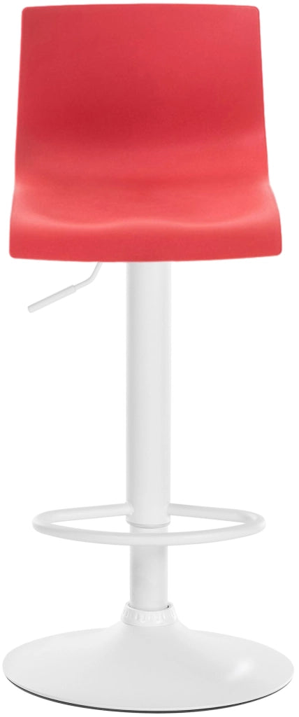 Sgabello Hover in polipropilene e metallo rosso,Metallo bianco opaco